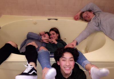 Nevin Harrison with her friends